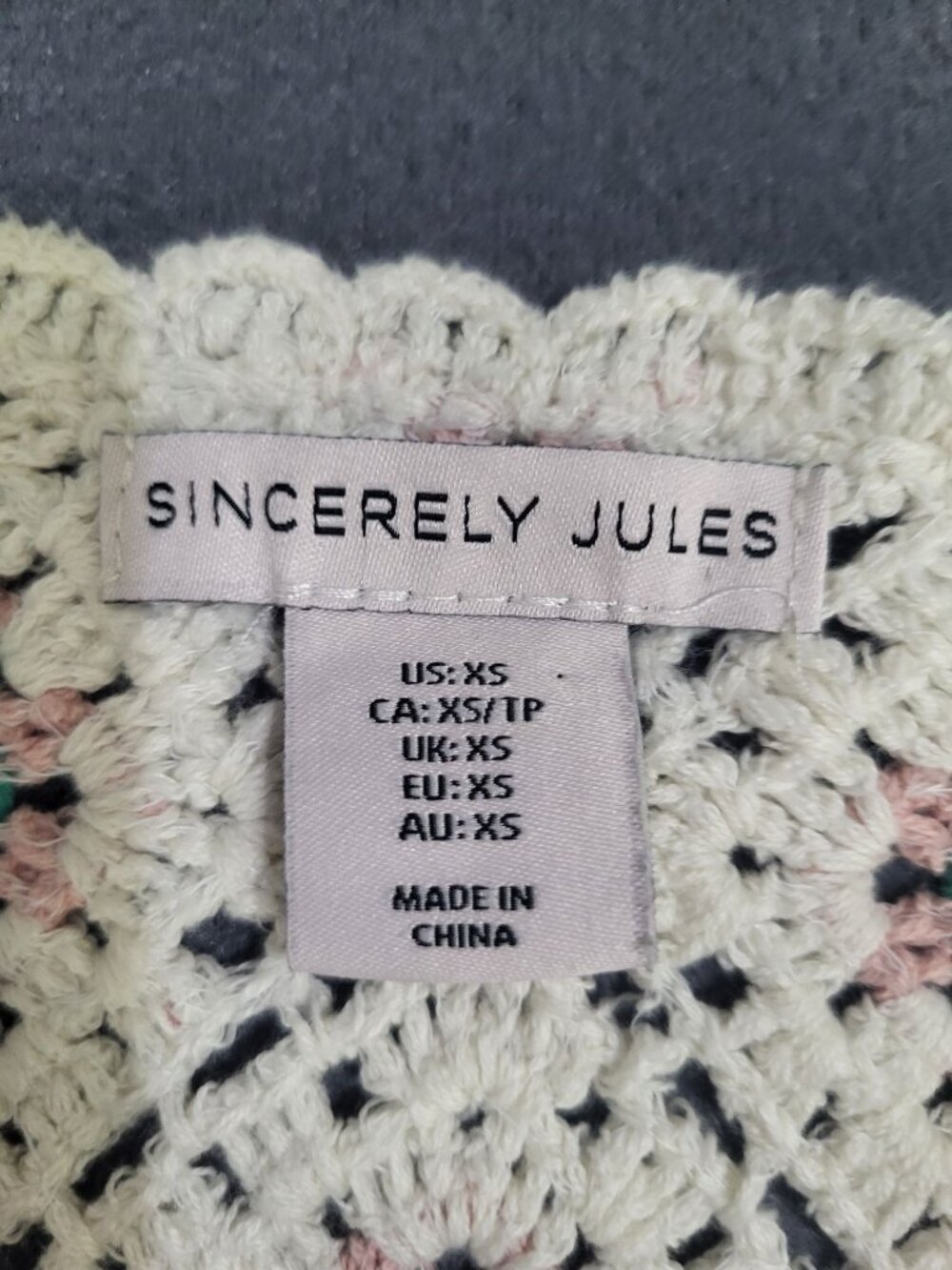 Sincerely Jules Womens XS crochet geometric floral boho retro knit beach dress - Picture 4 of 8
